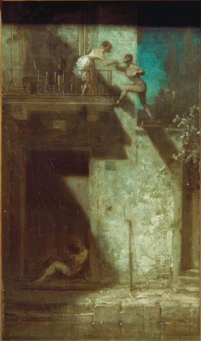 Encuentro nocturno de Carl Spitzweg