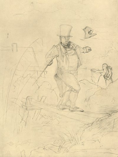 Pasaje difícil, mediados-finales del siglo XIX, c1924 de Carl Spitzweg