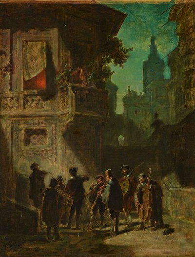 Serenata Española del Barbero de Sevilla, ca. 1856 de Carl Spitzweg
