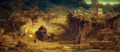 Ermitaño tejiendo de Carl Spitzweg