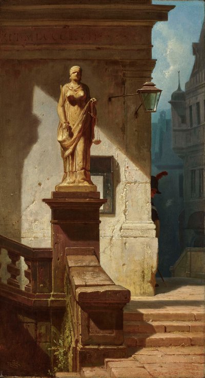 El ojo de la ley Justitia, 1857 de Carl Spitzweg