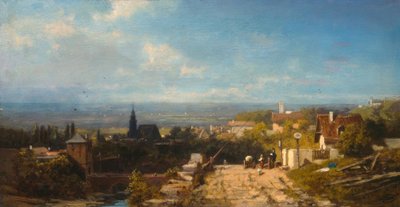 Frente a la ciudad de Carl Spitzweg