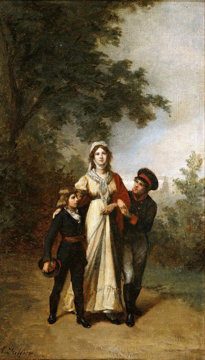 Reina Luisa con sus hijos en el parque Luisenwahl, c. 1886 de Carl Steffeck