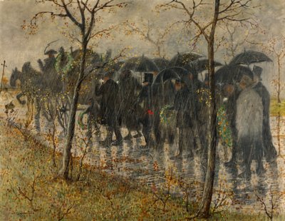 cortejo fúnebre bajo la lluvia de Carl Strathmann