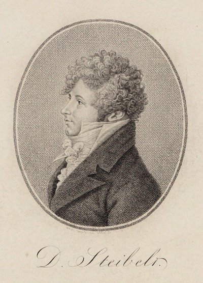 Retrato del pianista y compositor Daniel Steibelt 1765-1823, 1809 de Carl Traugott Riedel