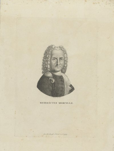 Retrato del compositor Benedetto Marcello 1686-1739, c. 1795 de Carl Traugott Riedel