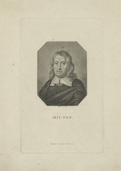 Retrato del poeta John Milton 1608-1674, ca. 1818-1821 de Carl Traugott Riedel