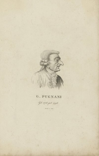Retrato del violinista y compositor Gaetano Pugnani, 1815 de Carl Traugott Riedel