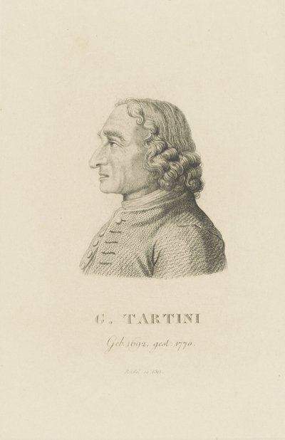 Retrato del violinista y compositor Giuseppe Tartini 1692-1770, 1815 de Carl Traugott Riedel