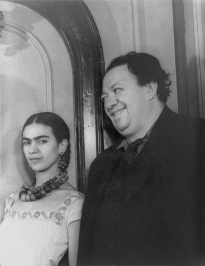 Frida Kahlo y Diego Rivera durante una visita a Nueva York de Carl Van Vechten