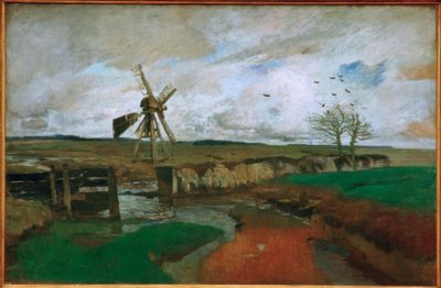 Paisaje con Molino de Viento de Carl Vinnen