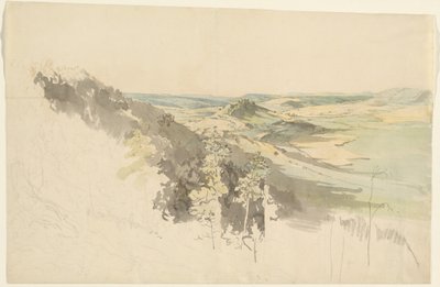 Paisaje montañoso con el castillo de Landsberg de Carl Wagner