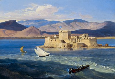Fortaleza Bourtzi cerca de Nauplia de Carl Wilhelm Freiherr von Heideck