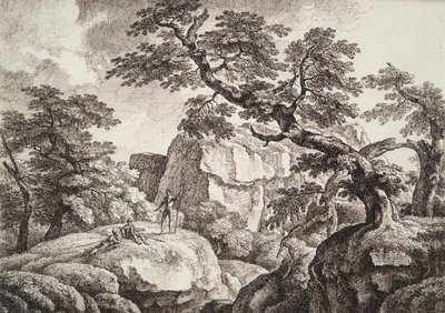 Tres soldados en un paisaje montañoso de Carl Wilhelm Kolbe the elder
