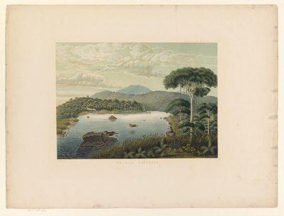 Vista del lago Patenggang
Telaga Patengan (título en el objeto)
Atlas a la obra de Java (título de la serie sobre el objeto)
Atlas de láminas que contiene once vistas pintorescas, pertenecientes a la obra Java, su forma, disposición en planta y construc de Carl Wilhelm Mieling (possibly)