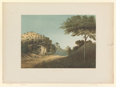 Vista de un paisaje en Gunung Sewu
Goênoeng-Sèwoe (título en el objeto) de Carl Wilhelm Mieling (possibly)
