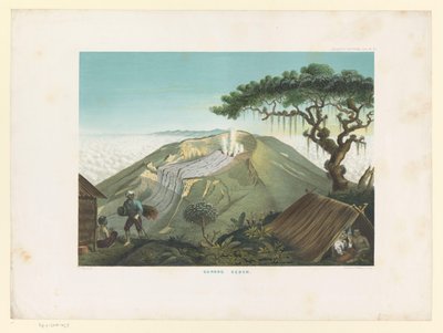 Volcán Gede en Java Occidental
Gunong Gedeh (título en el objeto)
Atlas a la obra de Java (título de la serie sobre el objeto)
Atlas de láminas que contiene once vistas pintorescas pertenecientes a la obra Java, su forma, disposición de la planta y cons de Carl Wilhelm Mieling (possibly)