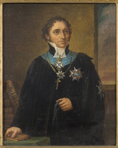 Retrato de Johan Olof Wallin (1779-1839), por Nordgren, Carl Wilhelm (1804-1857). Óleo sobre lienzo. Dimensiones: 18x15 cm. Museo Nacional de Estocolmo de Carl Wilhelm Nordgren