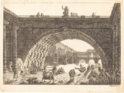 Fantasía Arquitectónica de un Monumento de Carl Wilhelm Weisbrod after Hubert Robert