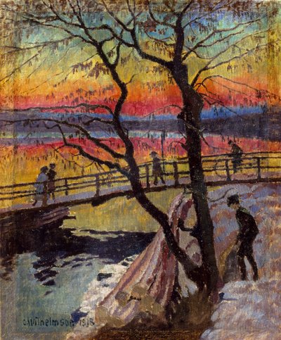 El puente peatonal, Lidingobron de Carl Wilhelm Wilhelmson