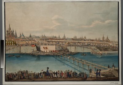 Ceremonia de colocación de la primera piedra del Puente Moskvoretsky en Moscú, 1830 de Carl von Hampeln