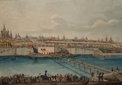 Ceremonia de Colocación de la Piedra Angular para el Puente Moskvoretsky en Moscú de Carl von Hampeln