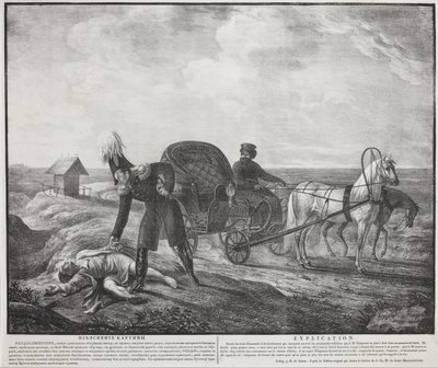 El emperador Alejandro I ayuda a una persona necesitada, 1820. de Carl von Hampeln
