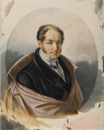Retrato de Alexander Ivanovich Lorer 1779-1824, principios de 1820s de Carl von Hampeln
