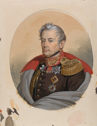 Retrato del Conde Pyotr Petrovich Konovnitsyn 1764-1822, principios de 1820s de Carl von Hampeln