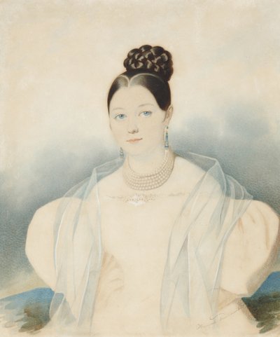 Retrato de la Condesa Ekaterina Alexandrovna Zubova, nacida Obolenskaya 1811-1843, 1830s de Carl von Hampeln