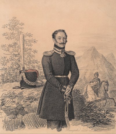 Retrato de Fyodor Alexandrovich Bekovich-Cherkassky 1791-1833, 1822 de Carl von Hampeln