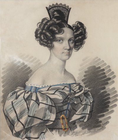 Retrato de Olga Nikolaevna Talyzina, nacida Zubova 1803-1882, principios de 1830 de Carl von Hampeln