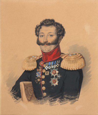 Retrato del Príncipe Stepan Alexandrovich Khilkov 1785-1854, después de 1832 de Carl von Hampeln
