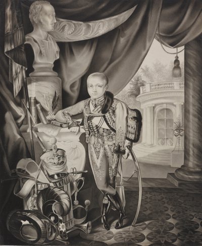 Retrato del príncipe heredero Alejandro Nikolayevich 1818-1881, 1827 de Carl von Hampeln