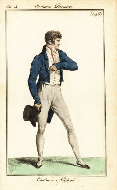 Dandy francés con traje informal, París de Carle (after) Vernet