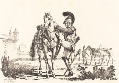 Carabinero montando un caballo de Carle Vernet