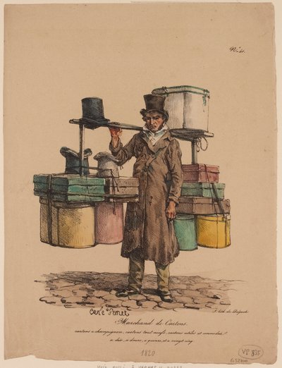 Vendedor de cajas de sombreros de 