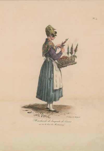 Marchande de bouquets de cerises de Carle Vernet