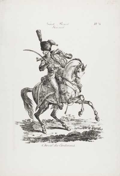 Guardia Real, Húsar Montado y Caballo No. 6 de Carle Vernet