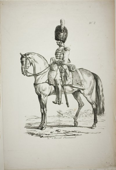 Guardia Real, Soldado Montado Normando y Caballo, No. 2 de Carle Vernet