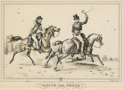 Escenas de la vida diaria, caminos y senderos: Ruta del correo..., 1817 de Carle Vernet
