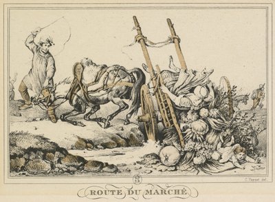 Escenas de la Vida Cotidiana, Caminos y Senderos: Camino al Mercado de Carle Vernet