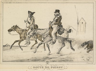 Escenas de la vida cotidiana, caminos y senderos: Camino a Poissy de Carle Vernet