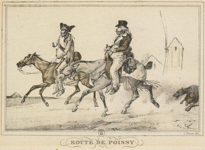 Escenas de la vida diaria, caminos y senderos: Camino a Poissy..., 1816 de Carle Vernet