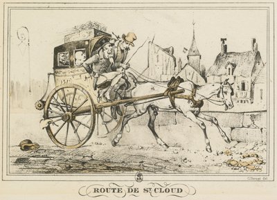Escenas de la vida cotidiana, caminos y senderos: Camino a Saint-Cloud de Carle Vernet