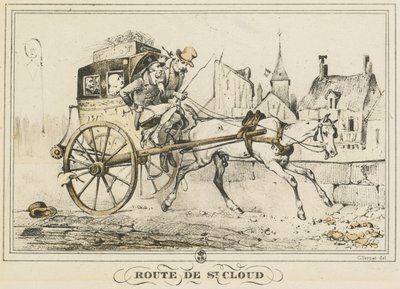 Escenas de la vida cotidiana, caminos y senderos: Camino a Saint-Cloud, 1816 de Carle Vernet