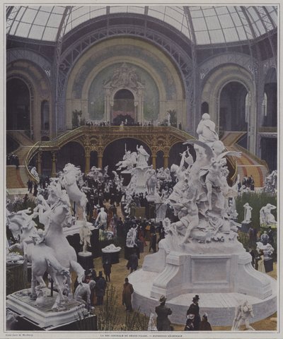 Nave central del Grand Palais en la Exposición Universal de 1900, París de Carle de Mazibourg