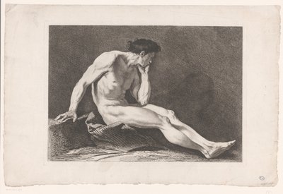 Estudio académico de desnudo masculino sentado Seis estudios académicos (título de la serie) Seis figuras académicas (título de la serie) de Carle van Loo