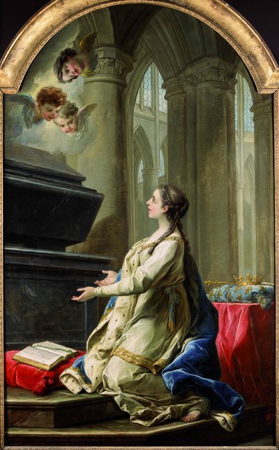 Santa Clotilde rezando junto a la tumba de San Martín, 1753 de Carle van Loo