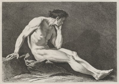 Hombre sentado con la cabeza en la mano de Carle van Loo